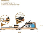 Foldable Water Rowing Machine Indoor Water Rower Adjustable Resistance With LCD Monitor For Whole Body Exercise Cardio Training - Bosonshop