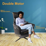 Power Recliner Lounge Chair Single - Swivel Leather Electric Recliner Press Control Adjustable Headrest Zero Gravity Black