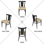 Industrial Dining Chairs Set of 2, X-Shaped Back Dark Brown Metal Chair Frame with PU Leather Upholstered Seat, Beige - Bosonshop
