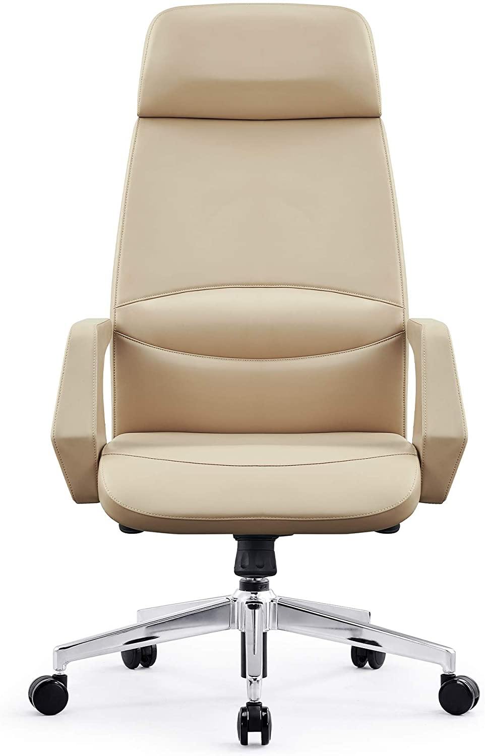 Executive Office Chair Ergonomic Leather High Back Heavy Duty Chair Padded Armrests Lumbar Support Lock Position - Bosonshop