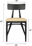 Mid-Century Dining Chairs Set Of 2, w/Simple Back & PU Leather Cushion, Rubber Iron Frame Chairs, Easy Assemble - Bosonshop