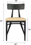 Mid-Century Dining Chairs Set Of 2, w/Simple Back & PU Leather Cushion, Rubber Iron Frame Chairs, Easy Assemble - Bosonshop