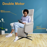 Power Recliner Lounge Chair Single - Swivel Leather Electric Recliner Zero Gravity for Living Room Bedroom Office Study Guest Room Gray