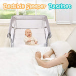4 in 1 - Baby Portable Crib | Newborn Bedside Sleeper Bassinet | Folding Playpen | Infant Jumper, with Skin-Friendly - Bosonshop