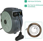 Retractable Extension Cord Reel 50FT+ 3FT Electric Cord Reel, Adjustable Stopper, 180°Swivel Ceiling or Wall Mount - Bosonshop