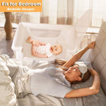 Baby Bassinet Bedside Sleeper Folding Crib with 4 Wheels, Newborn Infant Bed with Soft Comfort Mattress - Bosonshop