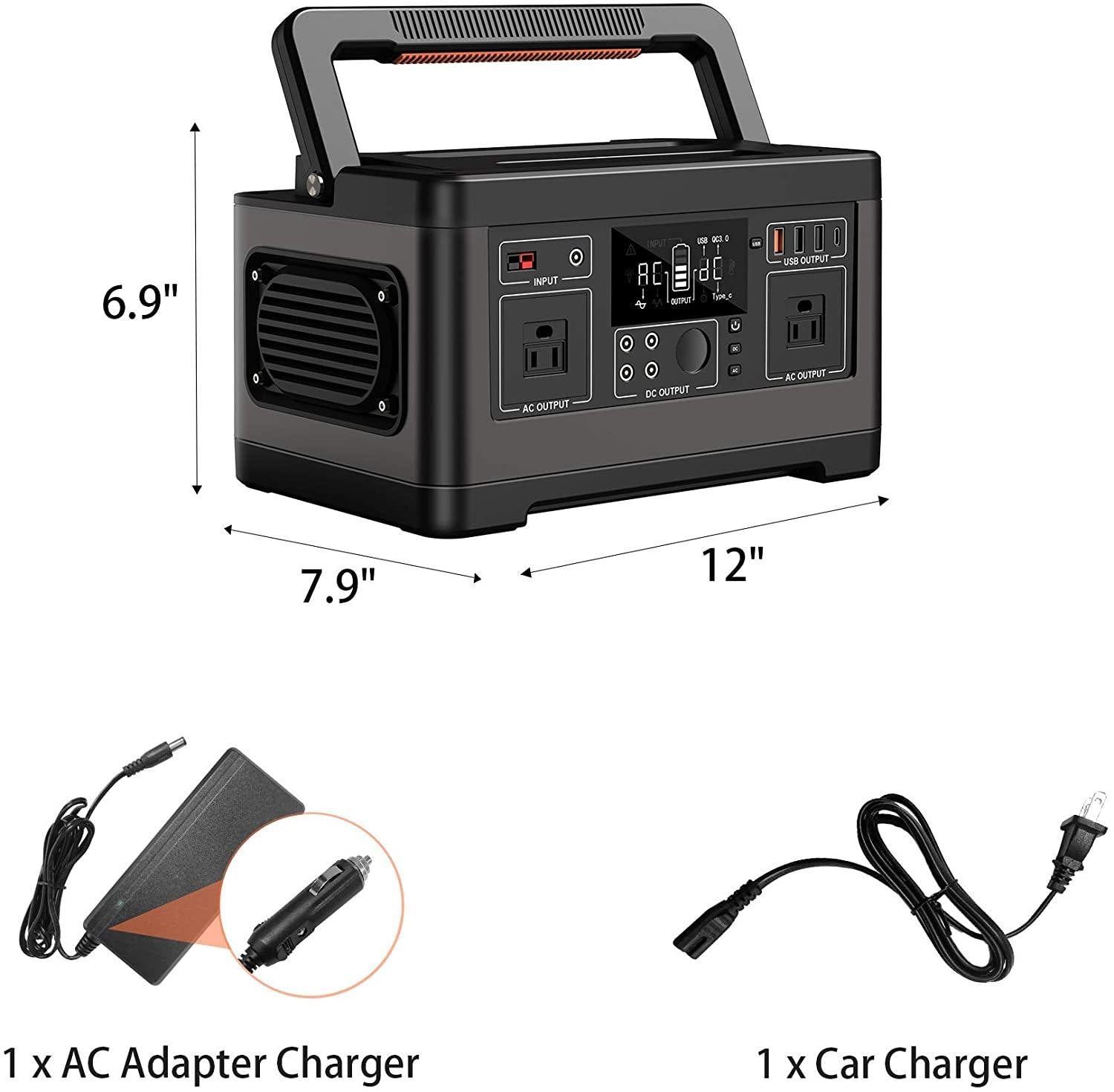 Portable Power Station 500Wh, Multipurpose Portable Power Supply For Home, Travel And Camping With Type-C - Bosonshop
