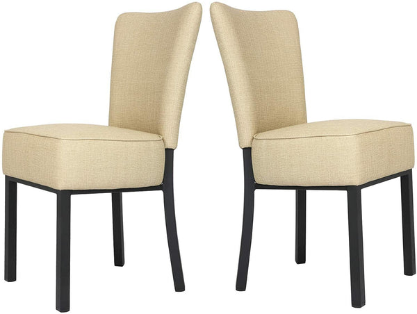 Set of 2 Kitchen Dining Room Chairs Modern PU Leather Chair with Soft Cushion