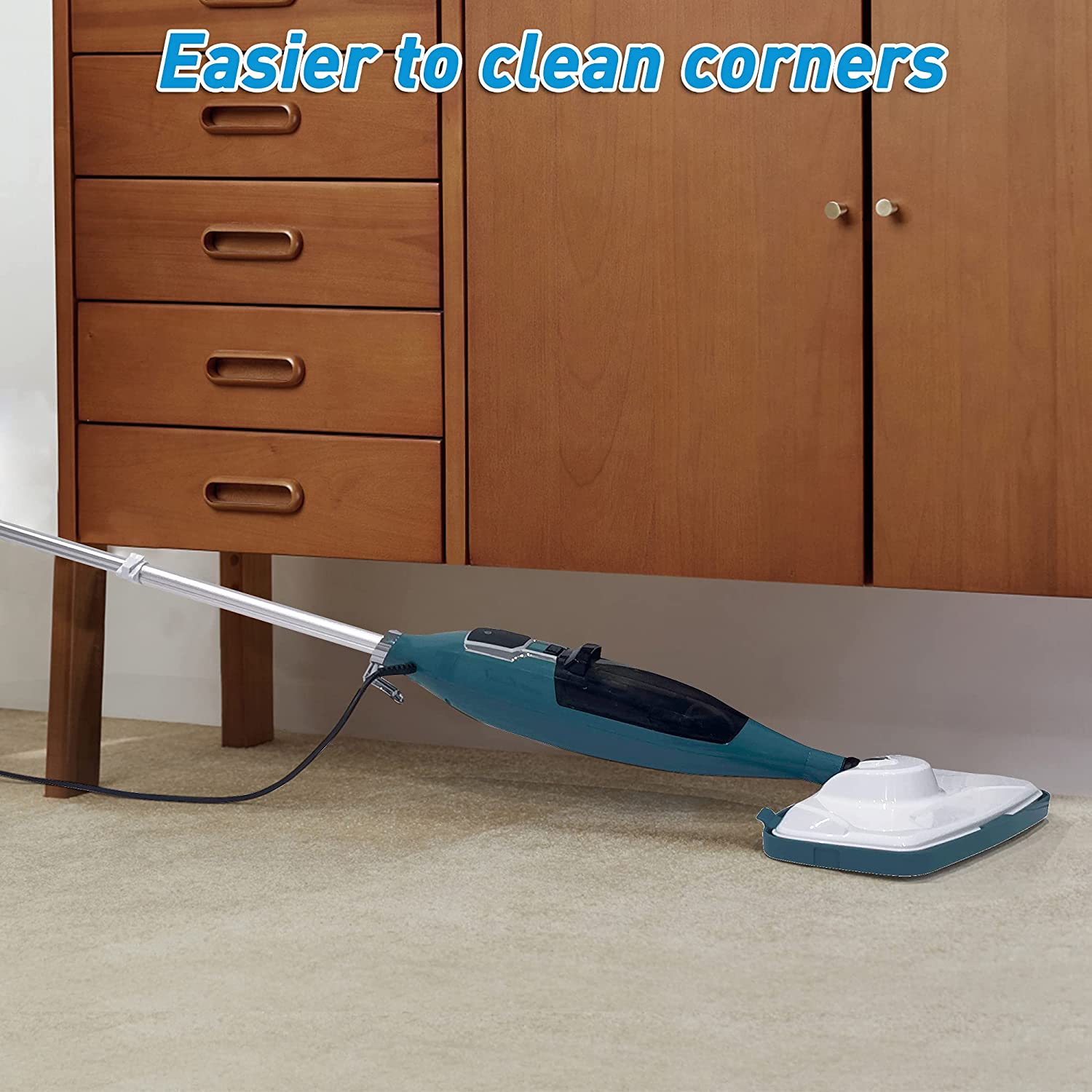 (Out of Stock) Steam Mop with 3 Steam Levels Hard Floor Cleaner, Adjustable Steamer with 550ml Water Tank and 2 Microfiber Pads