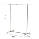 Bosonshop Heavy Duty Stainless Steel Single Rail Clothes Rack Free Standing Garment Rack