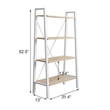 Bosonshop Free Standing Open Bookcase Storage Shelf Units Display Stand, Oak and White