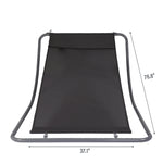 Lounge Chair for Outside, Patio Rocking Chaise w/ Detachable Pillow for Camping