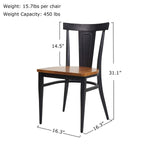 Bosonshop Dining Room Side Chair Set of 2 Wood Kitchen Chairs with Metal Legs