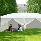 Outdoor Canopy Tent 10 x 19.7ft Patio Sun Shade with Mosquito Netting and Carry Bag for Wedding Party(White) - Bosonshop