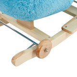 Bosonshop Baby Plush Rocking Horse Wooden Chair Rockers with Wheels,Seat Belt Kid Rocking Horse Chair