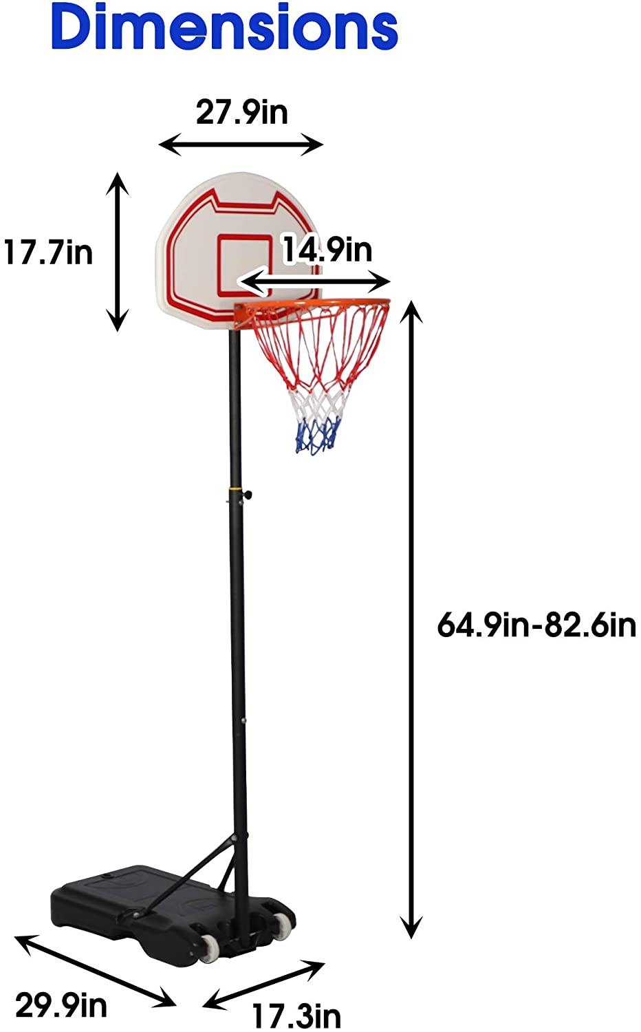Portable Basketball Hoop Kids Indoor Outdoor Sport Basketball Goal Height Adjustable - Bosonshop