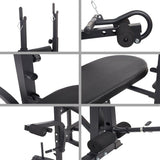 Bosonshop 660LBS Multi-Function Adjustable Weight Lifting Bench with Leg for Indoor Exercise