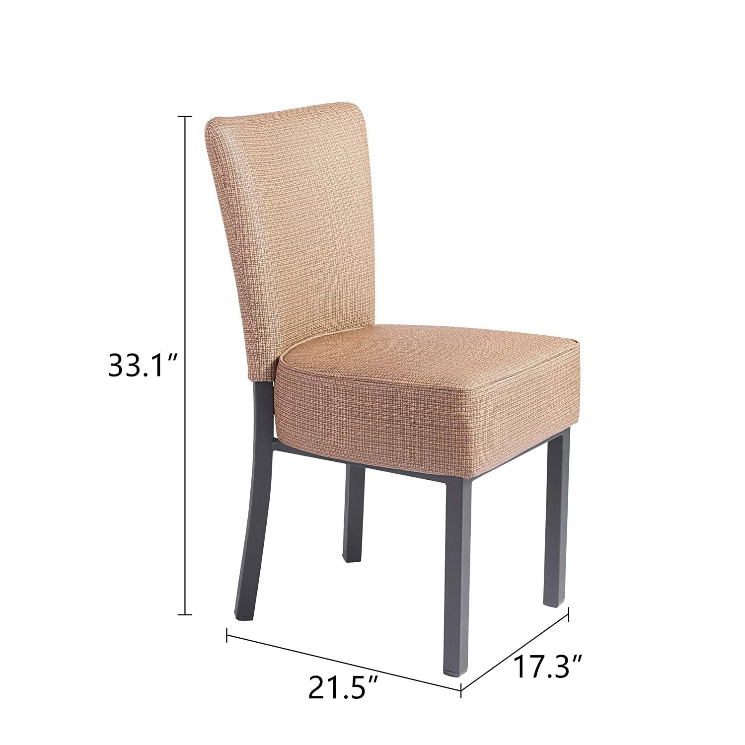 Upholstered Dining Chairs,Kitchen PU Leather Padded Chair, Modern Dining Room Furniture, Set of 2(Brown) - Bosonshop