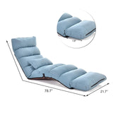 Large Floor Chair for Adults Sofa Recliner Chairs Head Back Foot Adjustable, Living Room Lounger Chair for Gaming, Reading, Meditating, with Pillow - Bosonshop