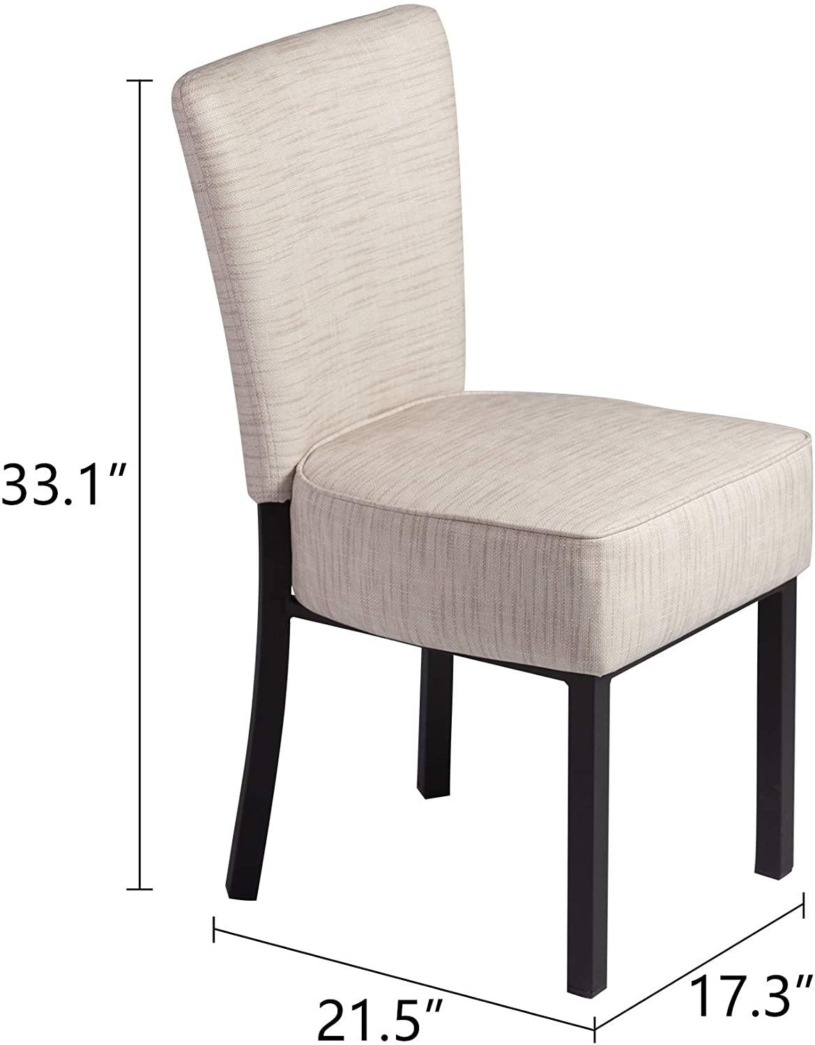 Upholstered Dining Chairs, Kitchen PU Leather Padded Chair, Modern Dining Room Furniture, Set of 2(White) - Bosonshop