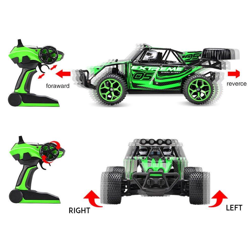 Bosonshop 1:18 2.4G 4WD 20KM High Speed Off-Road RC Die Cast Racing CombinationCar Battery Control Vehicle Presents for Kids