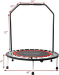 40" Foldable Mini Trampoline, Fitness Rebounder with Foam Handle, Exercise Trampoline for Kids Adults Indoor/Garden Workout - Bosonshop