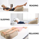 Inflatable Foot Rest Pillow Leg Rest Cushion Washable Travel Bed Wedge Pillow, Khaki - Bosonshop