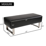 Bosonshop Modern PU Leather Dining Room Bench Upholstered Padded Seat, Black