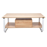 Bosonshop 47” Modern End Table with Drawer Storage Shelf Rectangular Side Table
