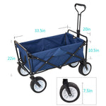 Bosonshop Collapsible Camping Wagon Garden Folding Utility Shopping Cart with Handle