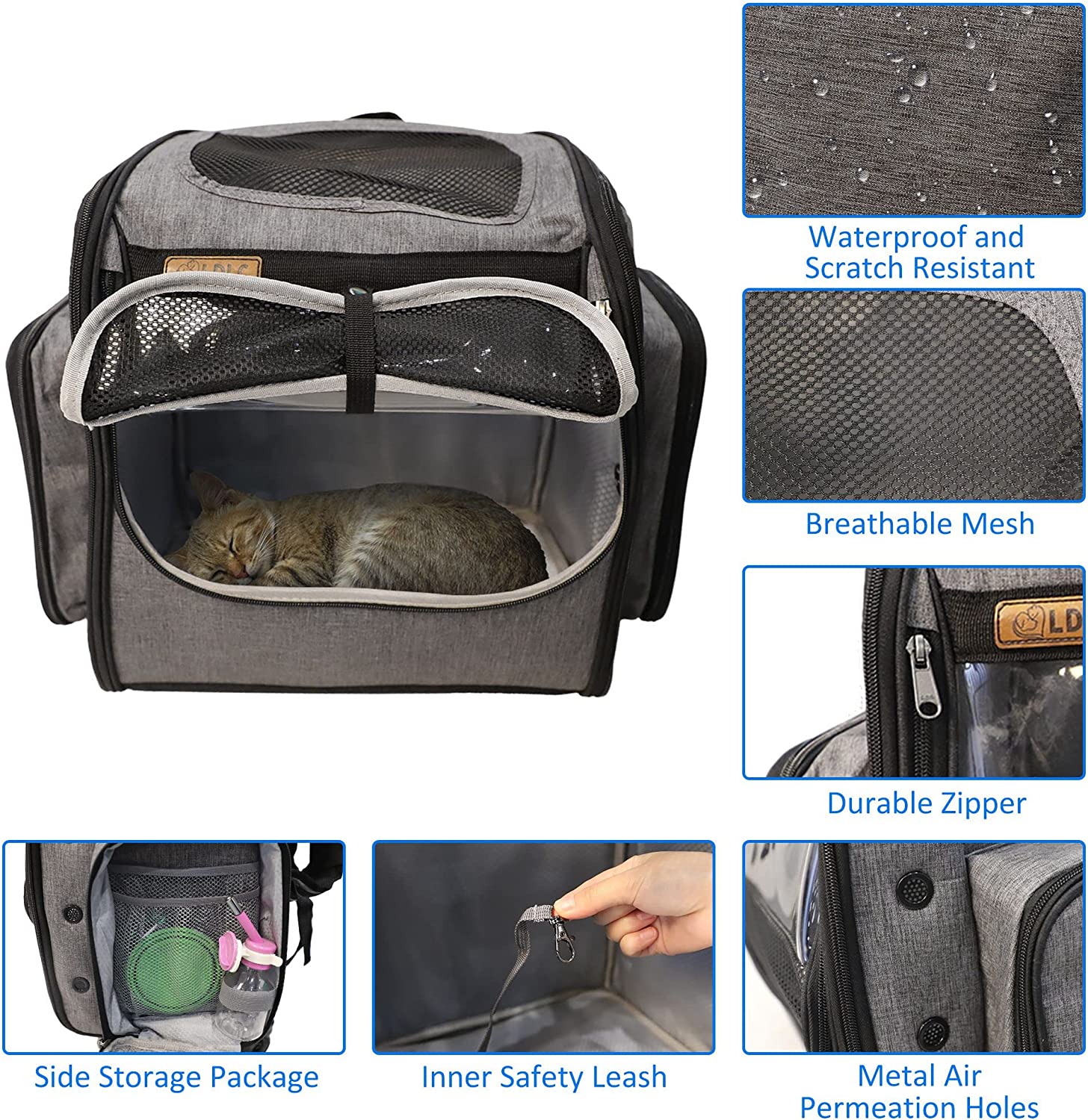 Cupets Pet Carrier Backpack, Airline Approved Pet Carrier with Removable Base, Telescopic Handle
