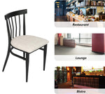 Modern Metal Dining Chairs Set of 2, Industrial Side Upholstered Chair with PU Leather Seat & Vintage Back, Beige - Bosonshop