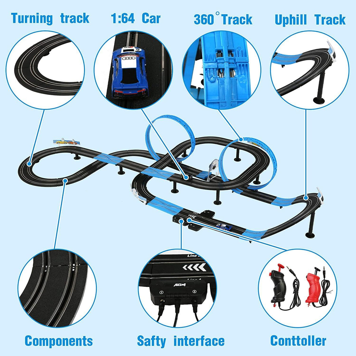 (Out of Stock) Electric High-Speed Race Car Track Sets Super Loop Spee