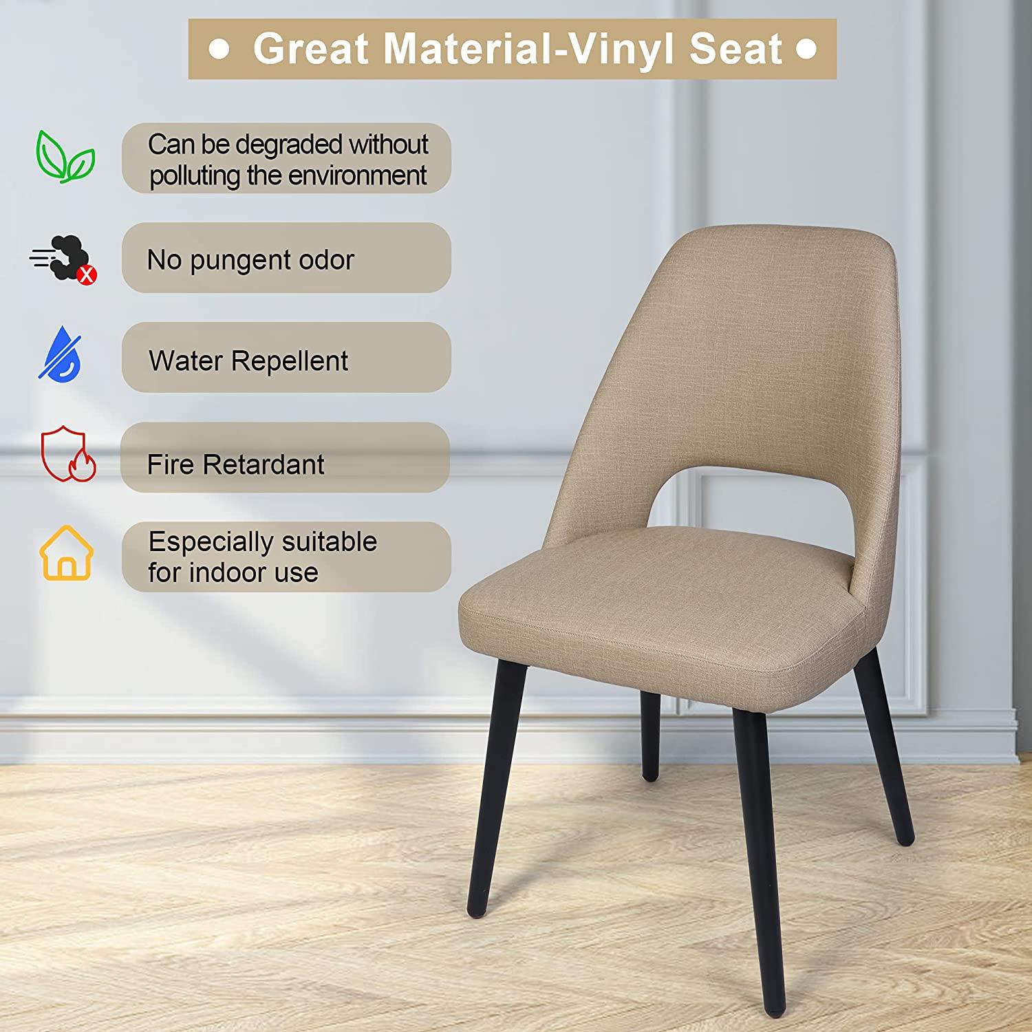 Set of 2 Kitchen Dining Room Chair with Fire Retardant & Water Repellent Vinyl Leather Seat - Bosonshop