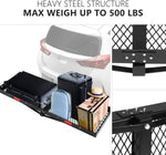 60 x 20-inch Hitch Folding Cargo Carrier Mount, Fit 2” Receiver, 500 LBS Capacity Mesh Hitch Cargo Rack - Bosonshop
