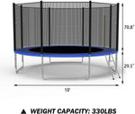 12 FT Trampoline For Kids And Family Outdoor Trampoline With Safety Enclosure Net, Ladder And Spring Cover - Backyard Bounce Jump Have Fun - Bosonshop