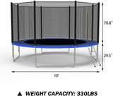 12 FT Trampoline For Kids And Family Outdoor Trampoline With Safety Enclosure Net, Ladder And Spring Cover - Backyard Bounce Jump Have Fun - Bosonshop