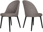 Classic Dining Chair Set of 2, Modern Style Family Leisure Chair with Stainless Steel Legs, PU Leather Mid Back Side Chair, Grey - Bosonshop