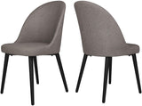 Classic Dining Chair Set of 2, Modern Style Family Leisure Chair with Stainless Steel Legs, PU Leather Mid Back Side Chair, Grey - Bosonshop
