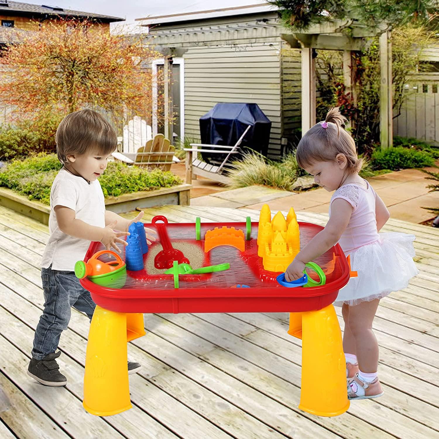 (Out of Stock) Water Table for Toddlers Kids Play Sand & Water Activity Table Summer Beach Toys for Outside