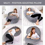C-Shape Full Body Pillow 55 Inch Maternity Pillow with Washable Velvet Cover Nursing Support Cushion, Support for Back - Bosonshop