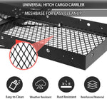 60 x 20-inch Hitch Folding Cargo Carrier Mount, Fit 2” Receiver, 500 LBS Capacity Mesh Hitch Cargo Rack - Bosonshop