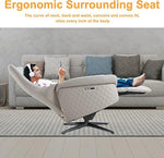 Power Recliner Lounge Chair Single - Swivel Leather Electric Recliner Zero Gravity for Living Room Bedroom Office Study Guest Room Gray