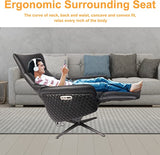 Power Recliner Lounge Chair Single - Swivel Leather Electric Recliner Press Control Adjustable Headrest Zero Gravity Black
