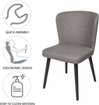 Set of 2 Kitchen Dining Room Chair Leather Chair with Fire Retardant & Water Repellent Vinyl Seat, Grey - Bosonshop