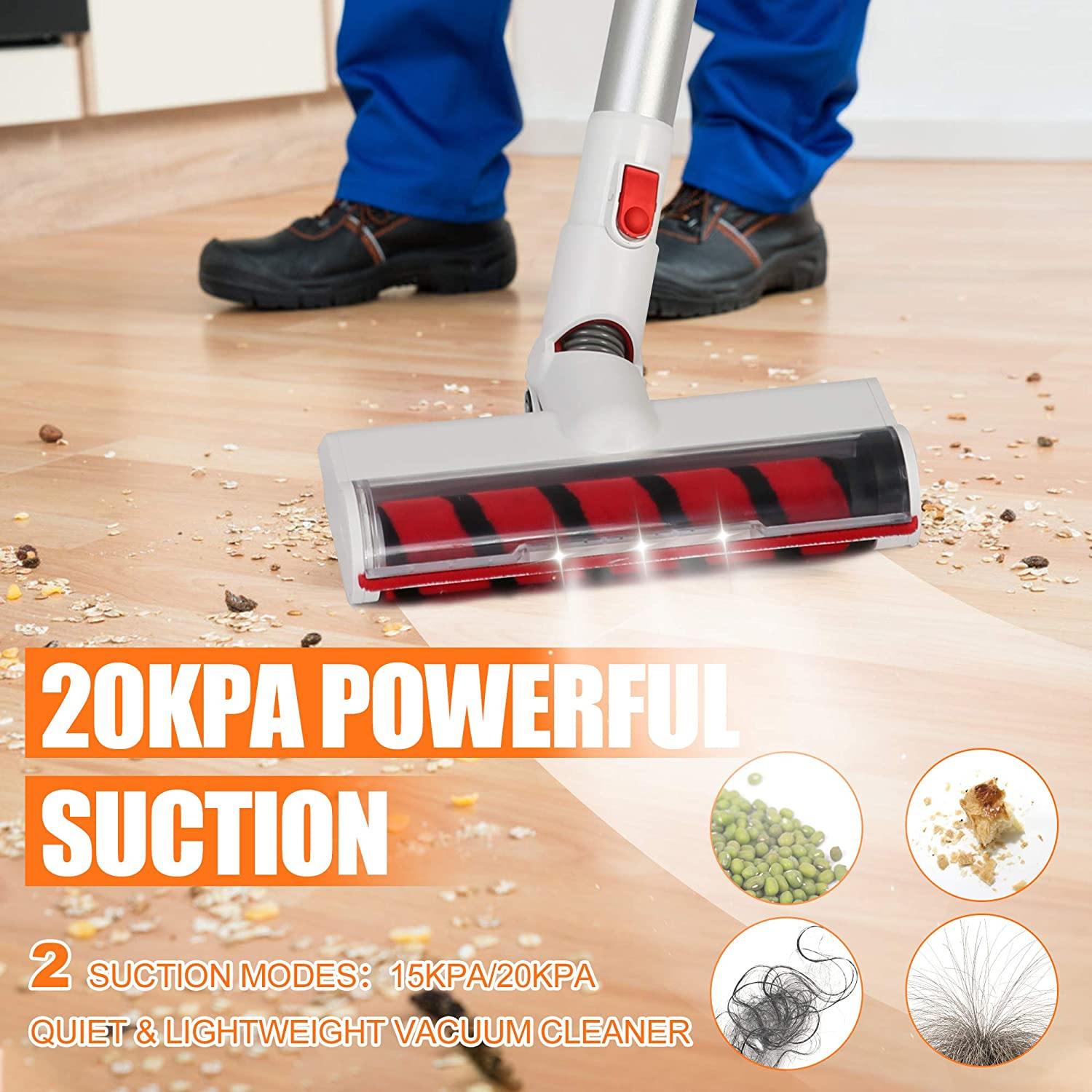 Lightweight Cordless Vacuum Cleaner, 20Kpa 4 in 1 Powerful Suction 35 mins-Running with 250W Brushless Motor & Detachable Battery for Floor, Car & Pet - Bosonshop