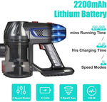 Cordless Vacuum Cleaner, Lightweight Quiet Powerful Suction Stick Handheld Vac with 2200mAh Rechargeable Battery, Black & Orange - Bosonshop