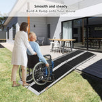 8Ft Ramp For Wheelchair, Multi-fold Wheelchair Ramps, w/Anti-Slip Carpeted Stairs, Mobility Handicap Suitcase For Doorways, Stairs, Mobility Scooter - Bosonshop