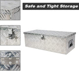 30” x 13.5” Aluminum Tool Box, Truck Trailer Pickup Tool Box w/Lock & Side Handles, Lightweight Truck Bed Storage Organizer w/2 Keys, Silver - Bosonshop