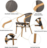 Patio Leisure Chair Set of 4 Outdoor Dining Chairs Patio Furniture, Indoor/Outdoor Restaurant Stack Chair Set, Black & Caramel - Bosonshop